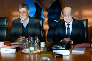 Wirtschaftsminister Habeck und Kanzler Scholz im Kanzleramt.