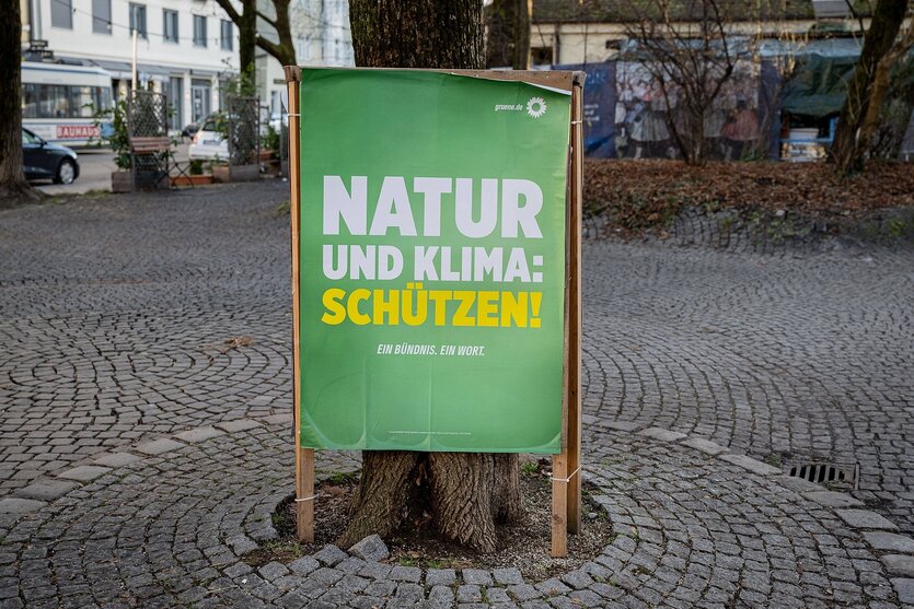 Ein Wahlplakat der Partei "Die Grünen"