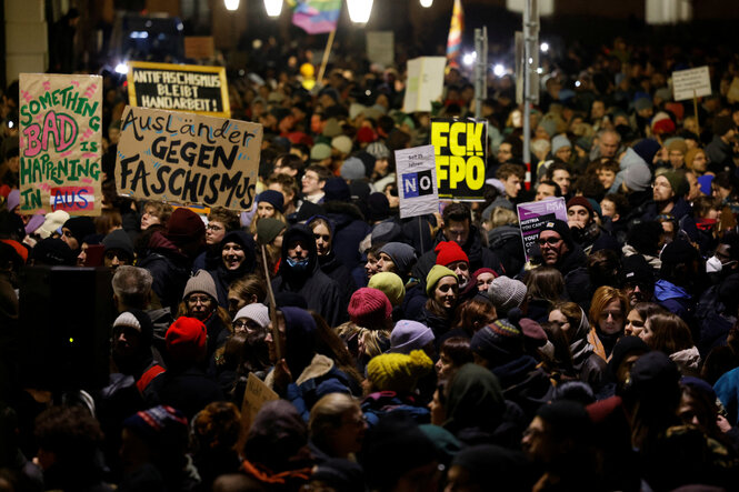 Eine Menge Demonstranten