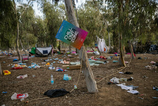 Leeres Festivalgelände des Nova-Festivals nach der Terrorattacke.