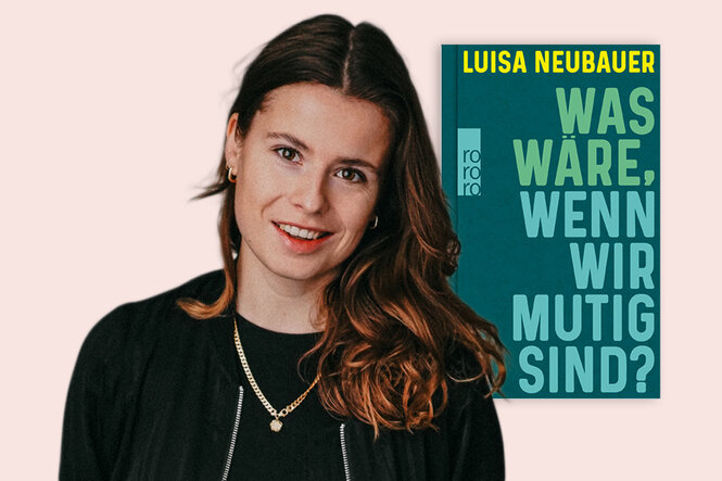 Das Bild zeigt eine Collage von der Autorin Luisa Neubauer und ihrem neuen Buch