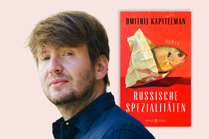 Das Bild zeigt eine Collage von Dmitrij Kapitelman und seinem neuen Buch