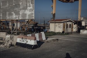 Ein Betonpoller in der syrischen Stadt Tartus