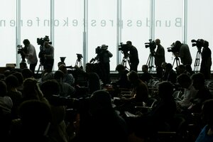 Blick in den Saal der Bundespressekonferenz.