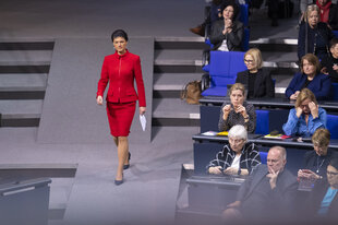 Politikerin Sahra Wagenknecht im Bundestag.