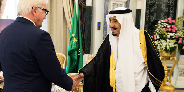 Frank-Walter Steinmeier mit König Salman Mitte Oktober in Riad.