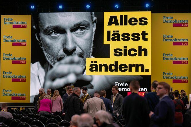 Wahlplakat mit Christian Lindner