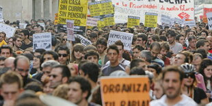 Demonstranten auf der Straße