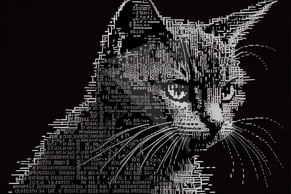 Eine Katze im Ascii-Art-Stil