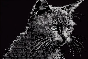 Eine Katze im Ascii-Art-Stil