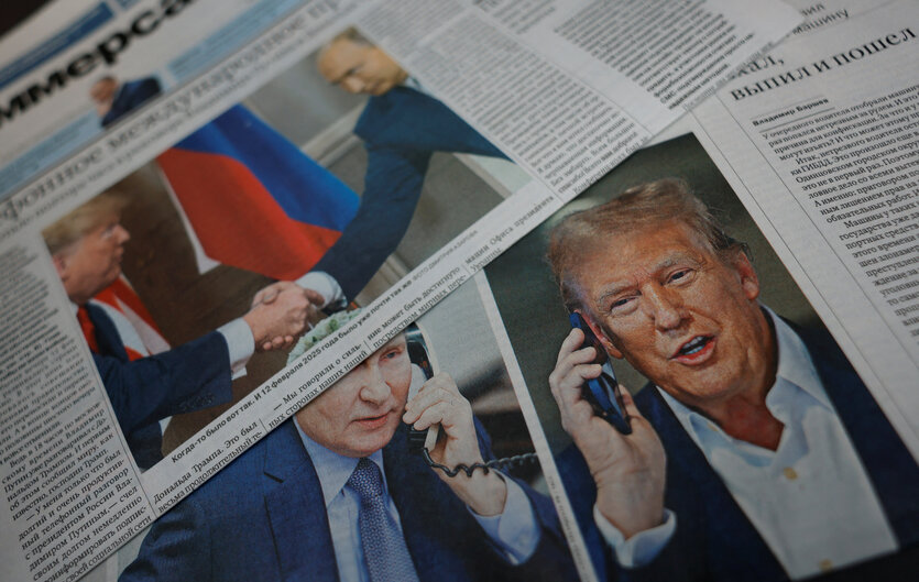 Zeitungen zeigen Das Telefonat zwischen Trump und Putin