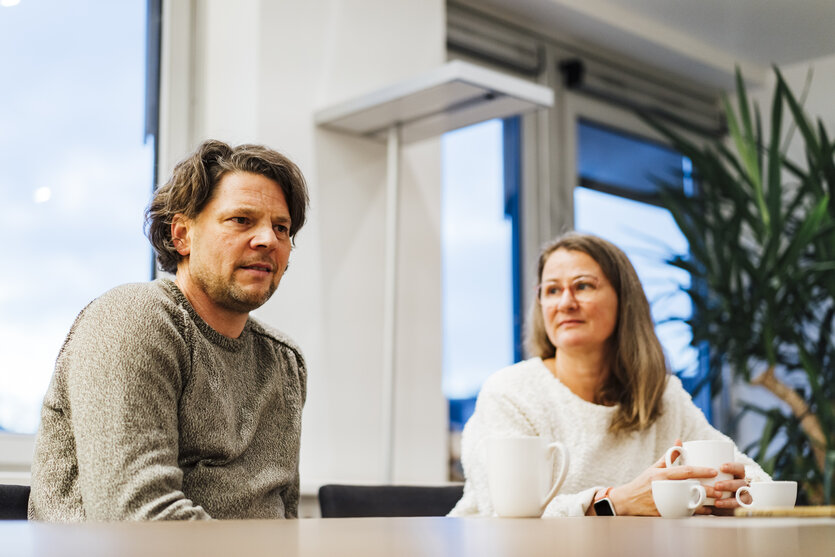 Maik Grebita und Mareike Pruin beim Gespräch