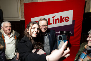 Bodo Ramelow (Linke) und Fans