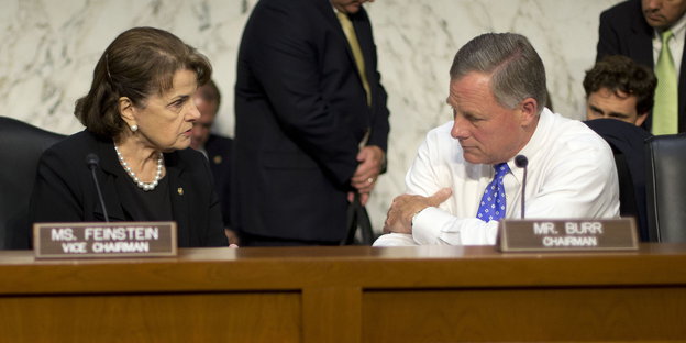 Die US-Senatoren Dianne Feinstein und Richard Burr