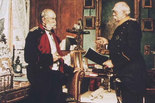 Wilhelm I und Bismarck Gemäldeausschnitt