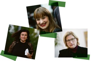 Portraifotos von Dorothee Bär, Heidi Reichinnek und Anke Rehlinger