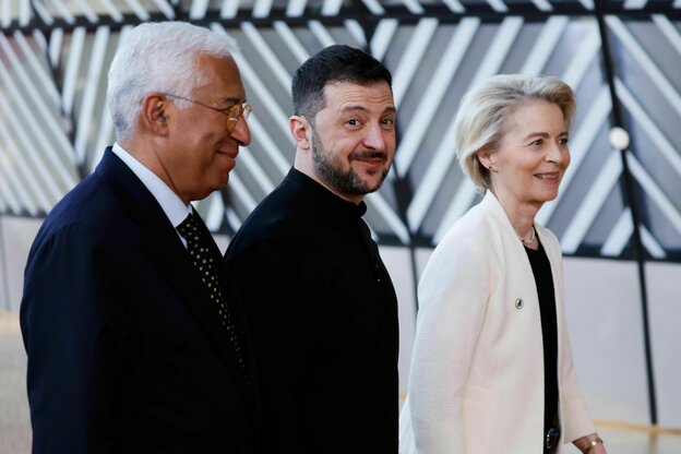 Antonio Costa, Wolodymyr Selenskyj und Ursula von der Leyen