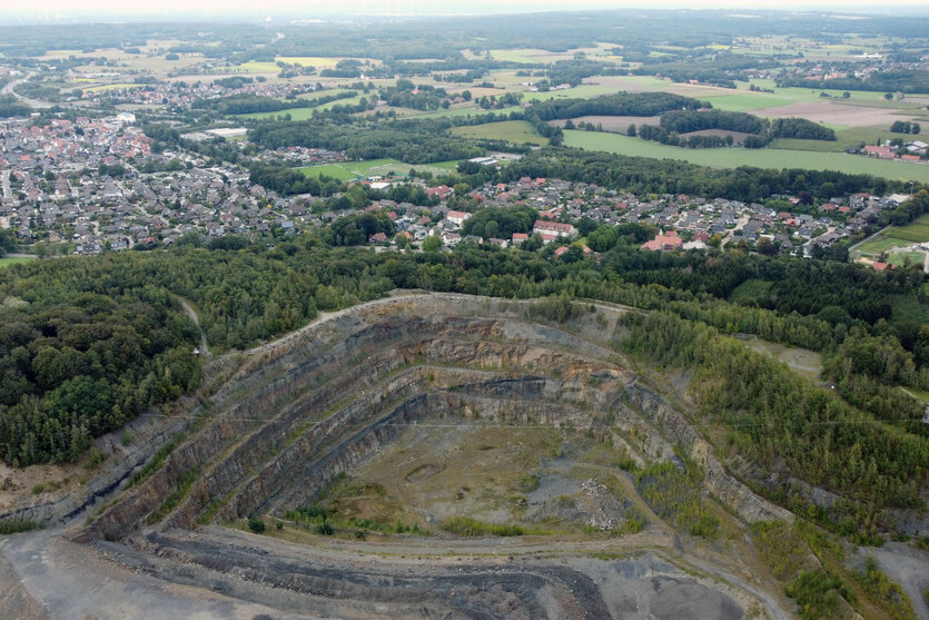 Steinbruch Piesberg aus der Vogelperspektive