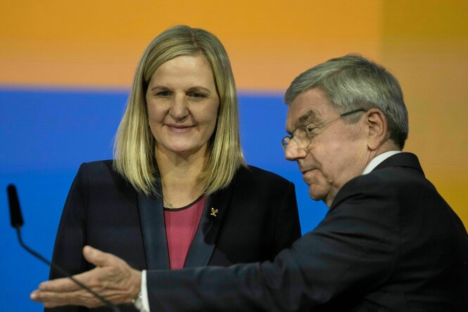 IOC-Präsident Thomas Bach und seine Nachfolgerin Kirsty Coventry