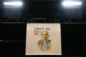 Einer der Leidtragenden des Konflikts: Schriftsteller Boualem Sansal auf einem Demoplakat in Nizza