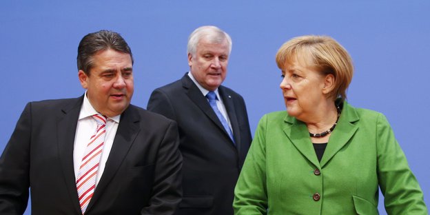 Gabriel, Merkel und Seehofer.