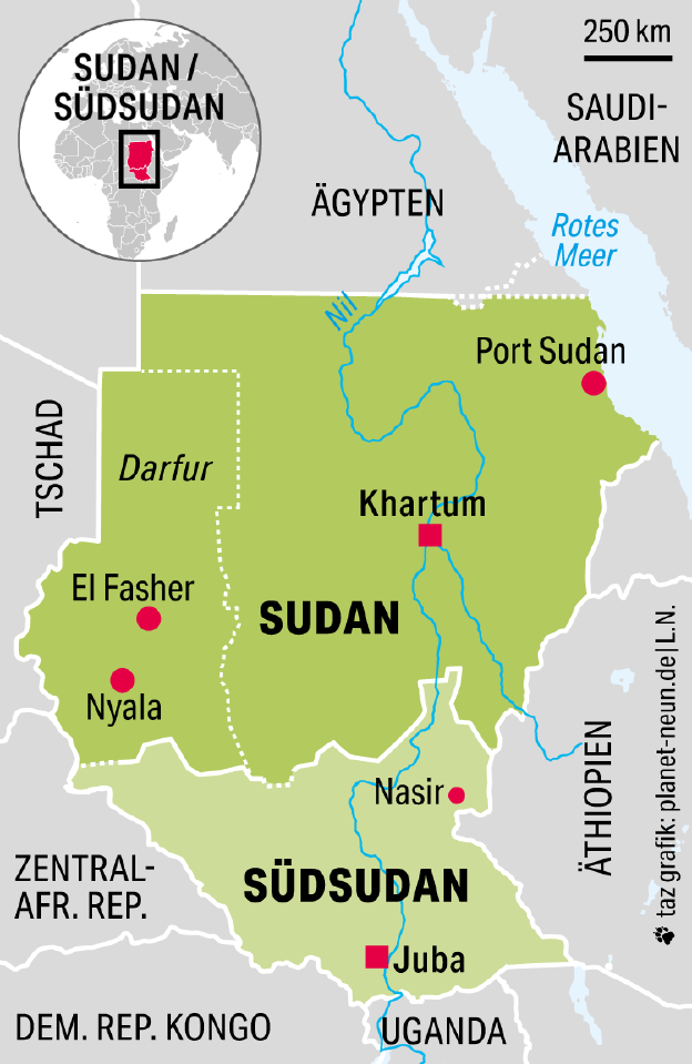 Karte von Sudan