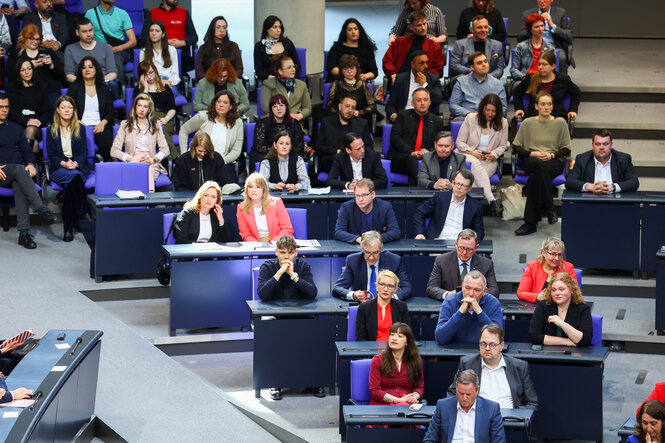 Bundestagsfraktion der Linken bei der konstituierenden Sitzung
