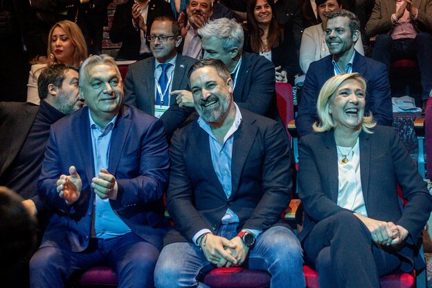 Orban, Abascal und Marine le Pen