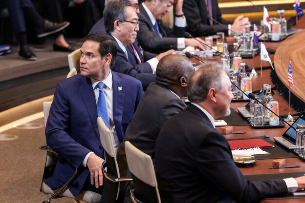 US-Außenminister Marco Rubio beim Treffen des Nordatlantikrats am 3. April in Brüssel