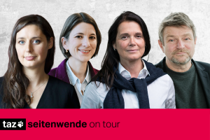 Man sieht die Portraits von Katharina Nocun, Laura von Daniels, Barbara Junge und Bernd Pickert.