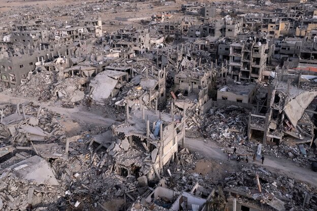 Die Ruinenlandschaft von Rafah aus der Vogelperspektive