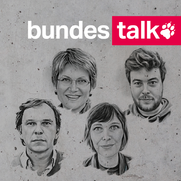 Köpfe von Stefan Reinecke, Sabine am Orde, Martina Mescher und Gareth Joswig