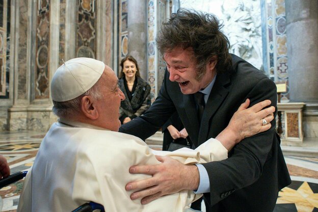 Papst Fraziskus mit Javier Milei