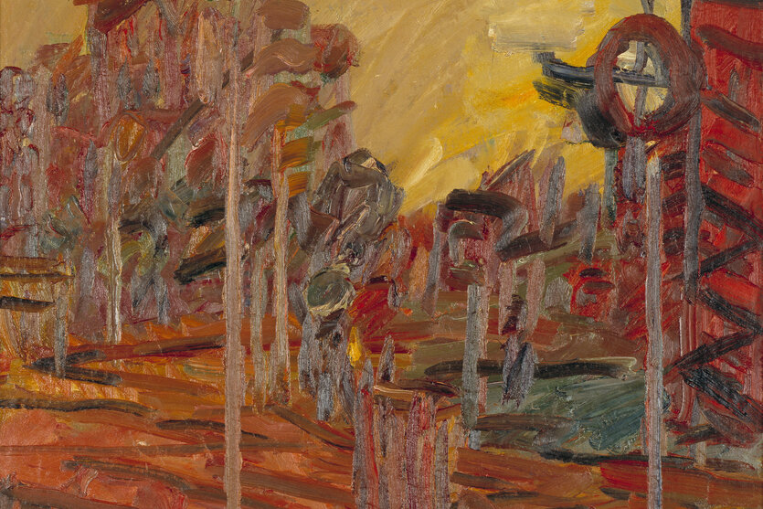 Gemalte bunte Landschaft
