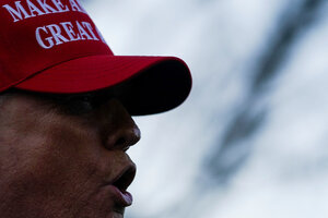 Nahaufnahme von Trump mit Basecap.
