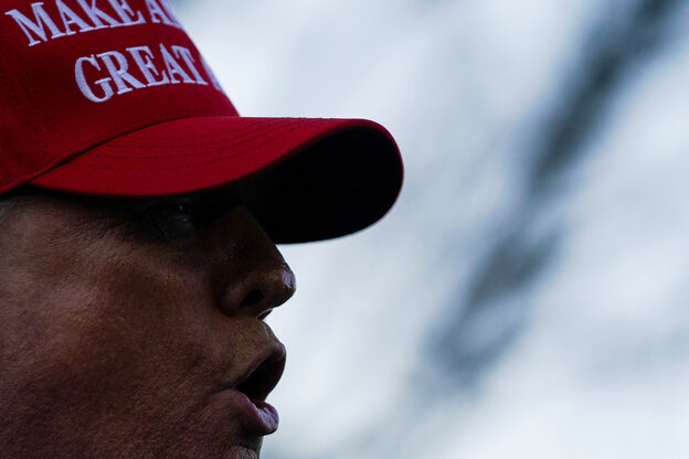 Nahaufnahme von Trump mit Basecap.
