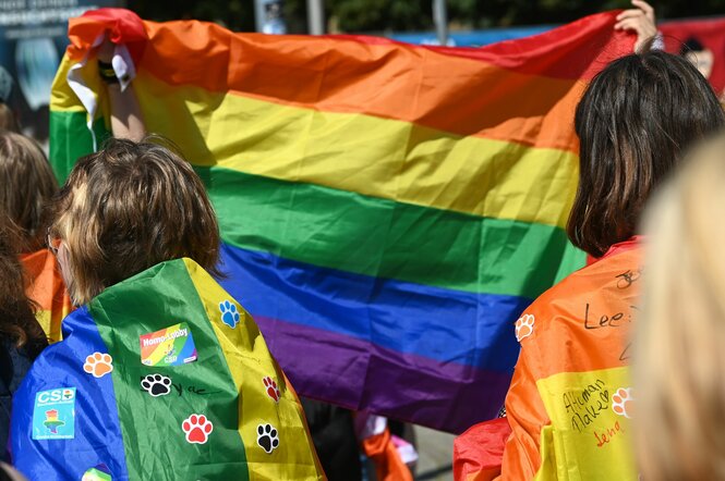 Regenbogenfahne auf dem CSD