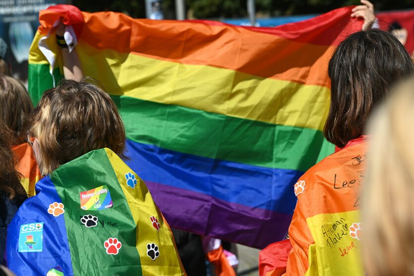 Regenbogenfahne auf dem CSD
