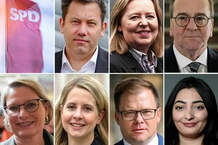 Sieben Porträtaufnahmen von SPD-Politiker*innen