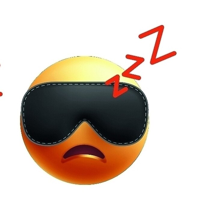 Ein Emoji, das eine Schlafmaske trägt