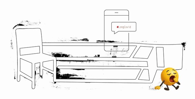 Illustration: zwei Stühle, einer ist umgefallen und ein gähnendes Emoji