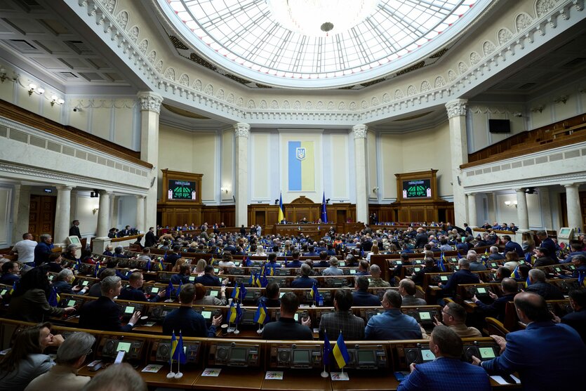 Vogelansicht auf das ukrainsche Parlament