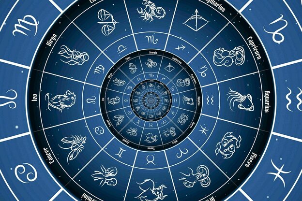 Blauer astrologischer Hintergrund