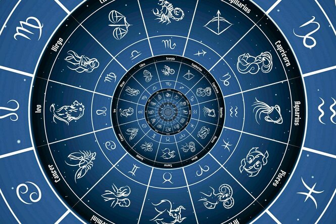 Blauer astrologischer Hintergrund