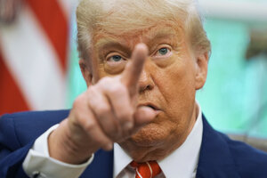 Donald Trump in Nahaufnahme, Finger gen Kamera
