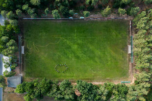 Fußballplatz von oben