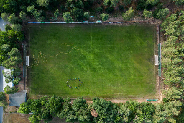 Fußballplatz von oben