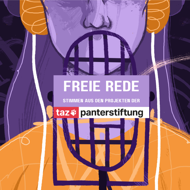 Grafik mit den Worten "Freie Rede"
