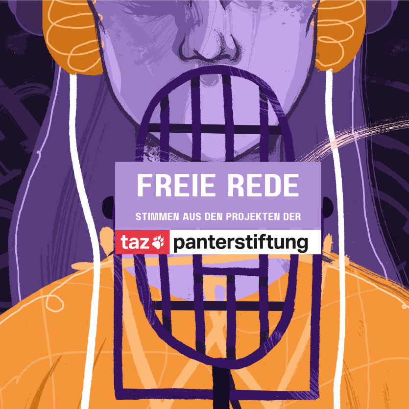 Grafik mit den Worten "Freie Rede"
