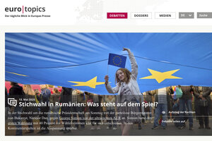 Screenshot der Website Eurotopics